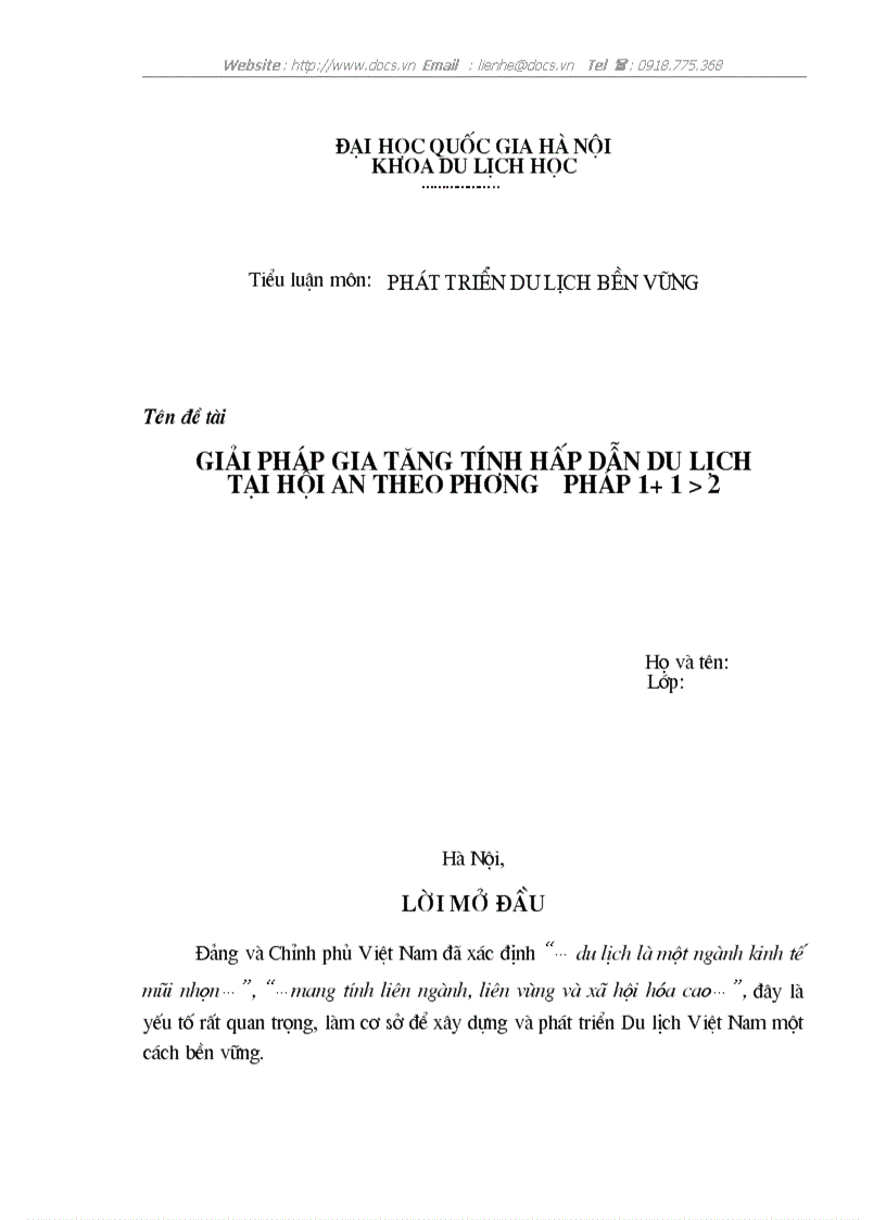 image for page Giải pháp gia tăng tính hấp dẫn du lịch tại hội an theo phương pháp 1 1 gt 2