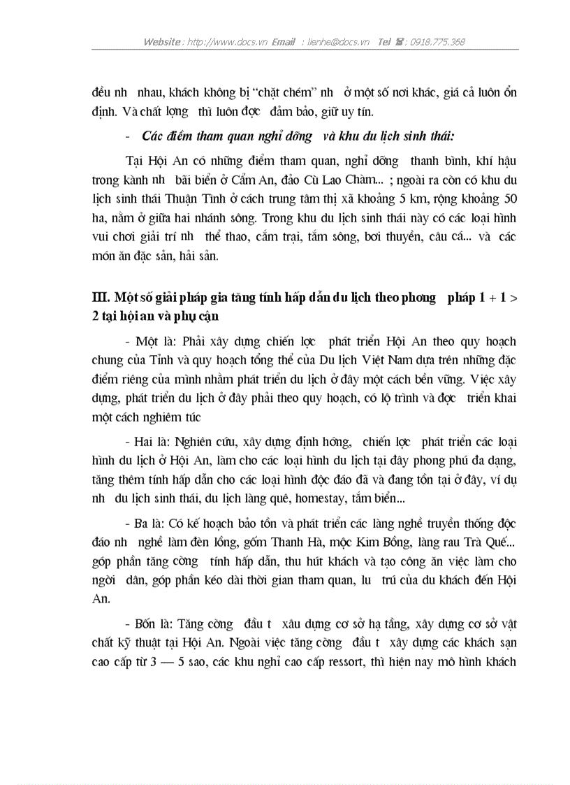 image for page Giải pháp gia tăng tính hấp dẫn du lịch tại hội an theo phương pháp 1 1 gt 2