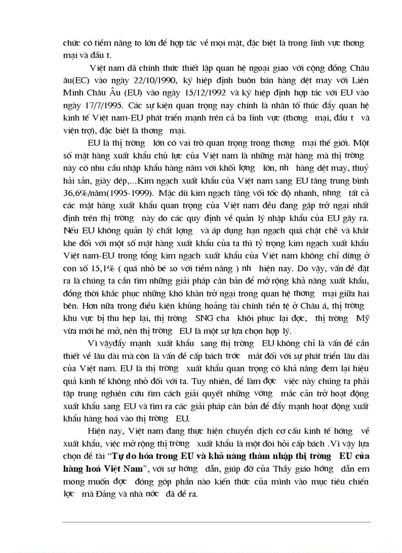 image for page Tự do hóa trong EU và khả năng thâm nhập thị trường EU của hàng hoá Việt Nam