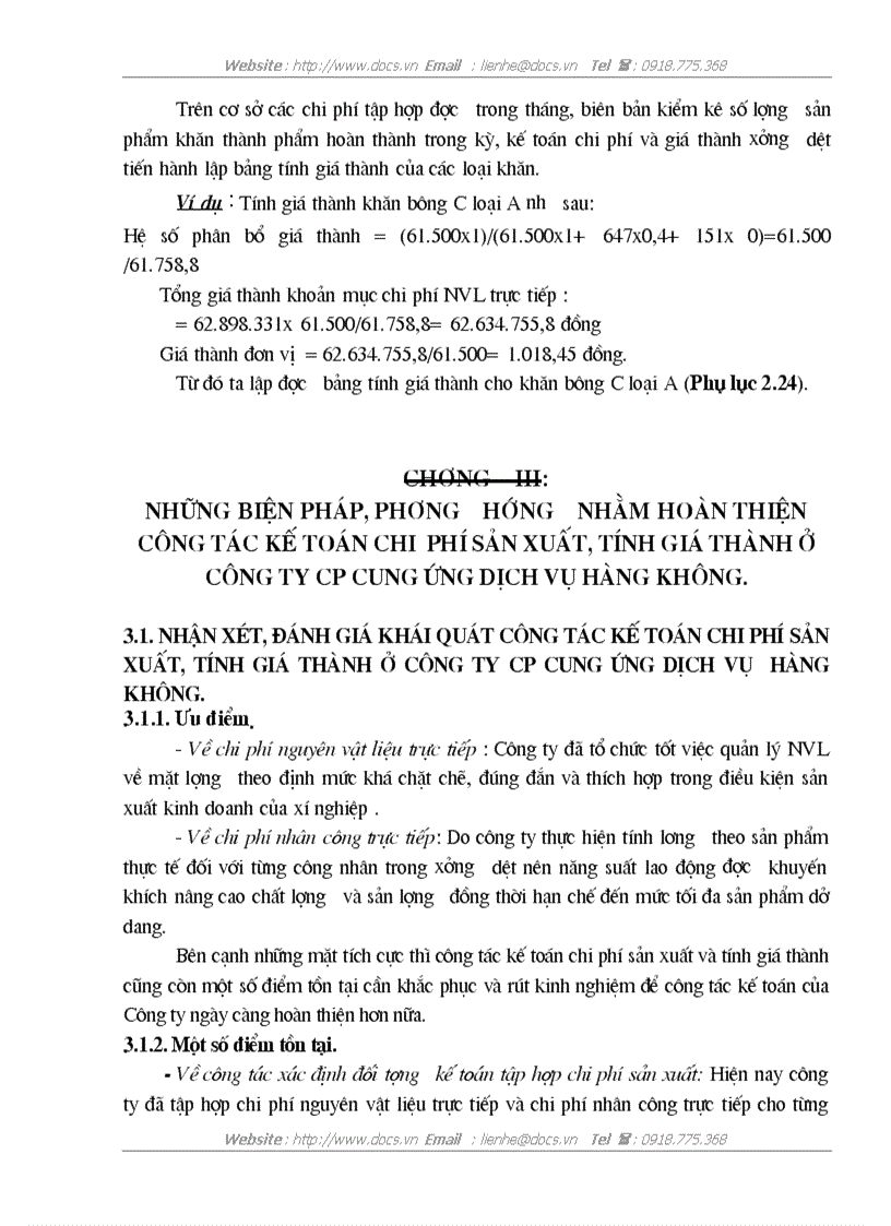 image for page Tổ chức công tác kế toán tập hợp chi phí sản xuất và tính giá thành sản phẩm tại công ty Cổ Phần cung ứng dịch vụ Hàng Không