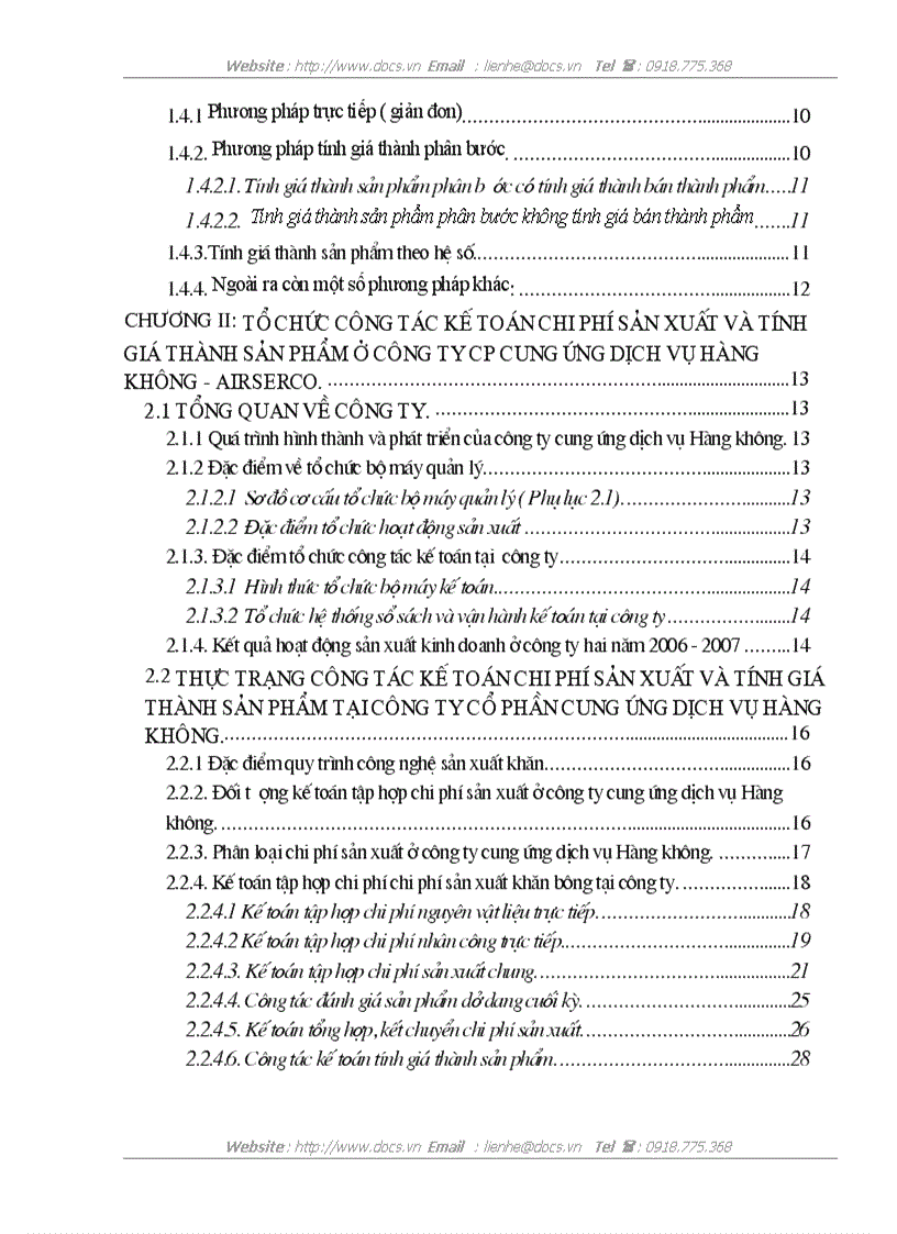 image for page Tổ chức công tác kế toán tập hợp chi phí sản xuất và tính giá thành sản phẩm tại công ty Cổ Phần cung ứng dịch vụ Hàng Không