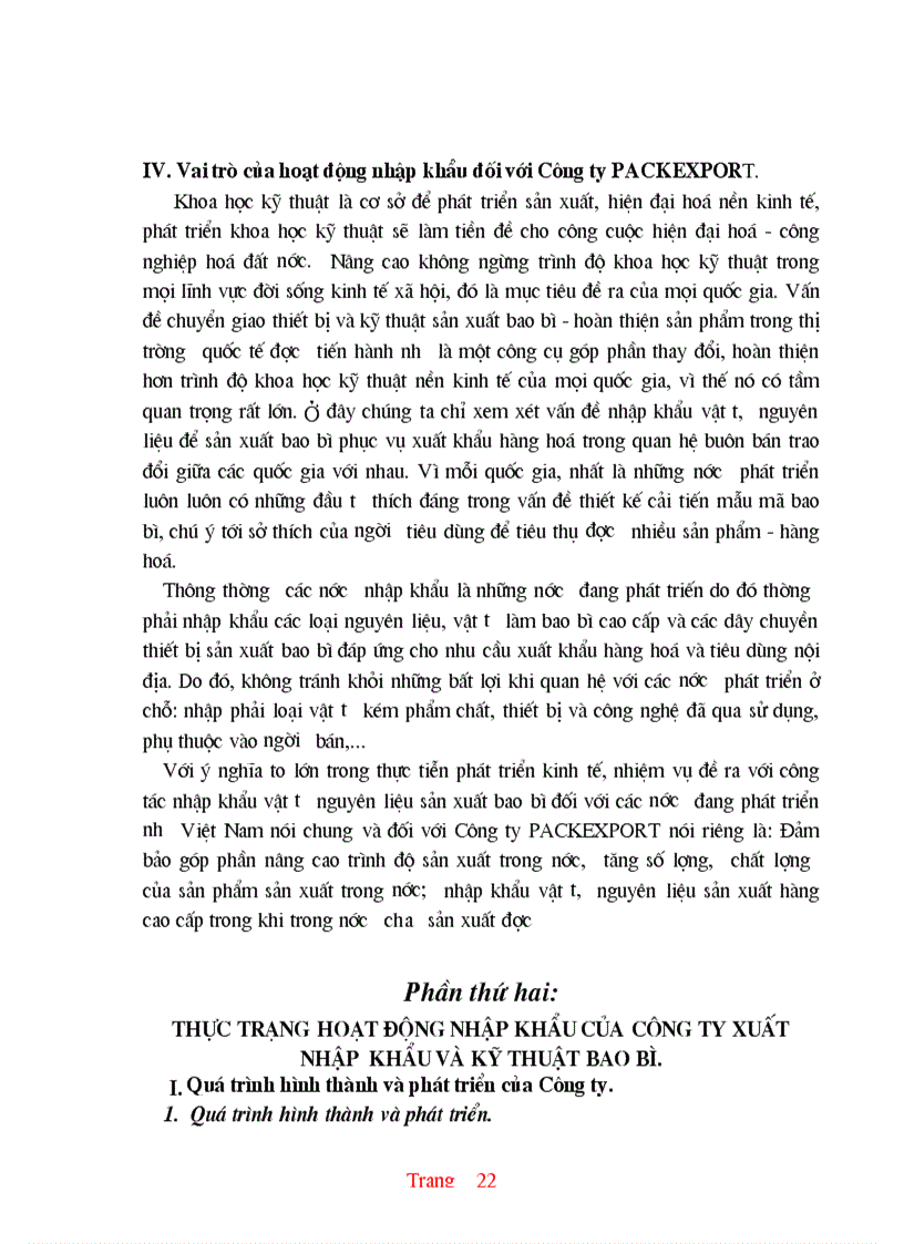 image for page Thực trạng và một số giải pháp hoàn thiện hoạt động nhập khẩu ở Công ty XNK và kỹ thuật bao bì