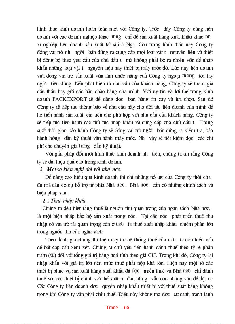 image for page Thực trạng và một số giải pháp hoàn thiện hoạt động nhập khẩu ở Công ty XNK và kỹ thuật bao bì