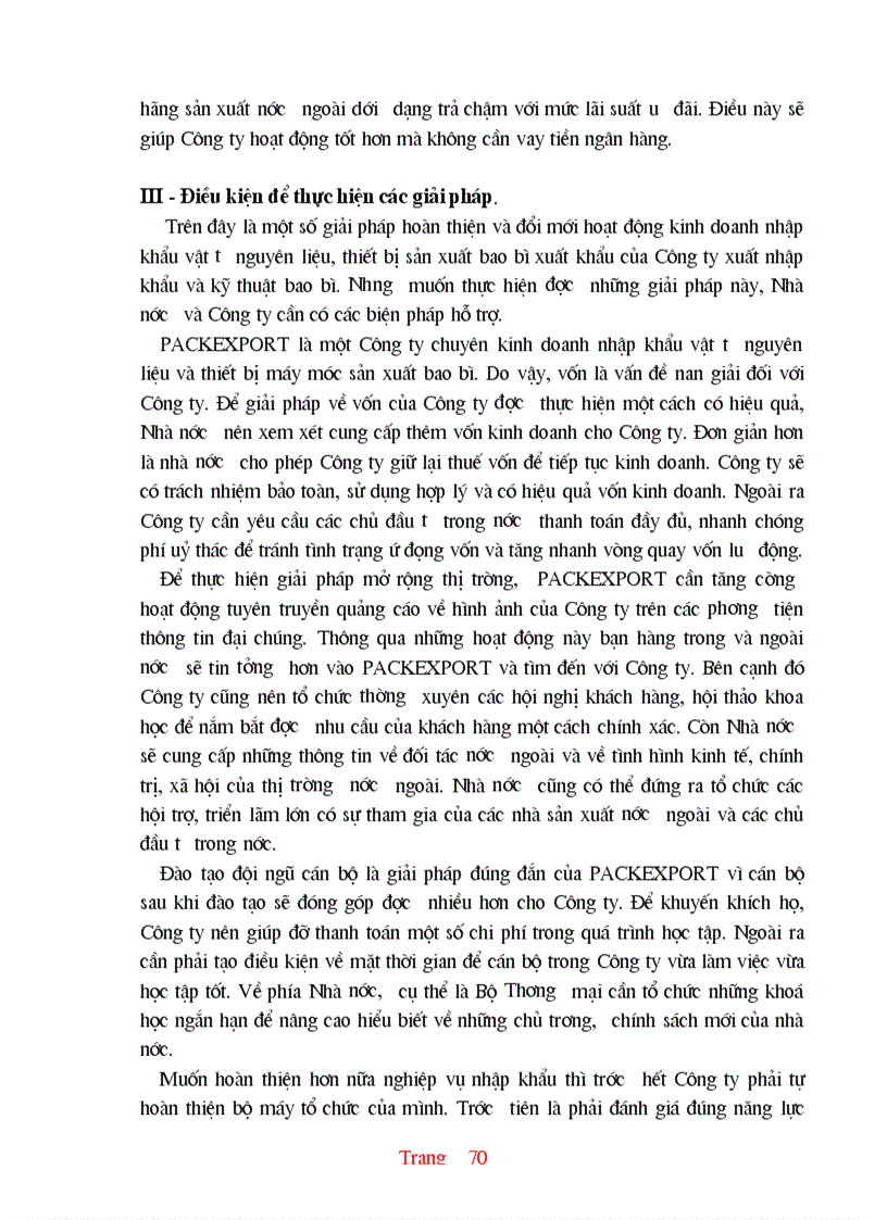 image for page Thực trạng và một số giải pháp hoàn thiện hoạt động nhập khẩu ở Công ty XNK và kỹ thuật bao bì