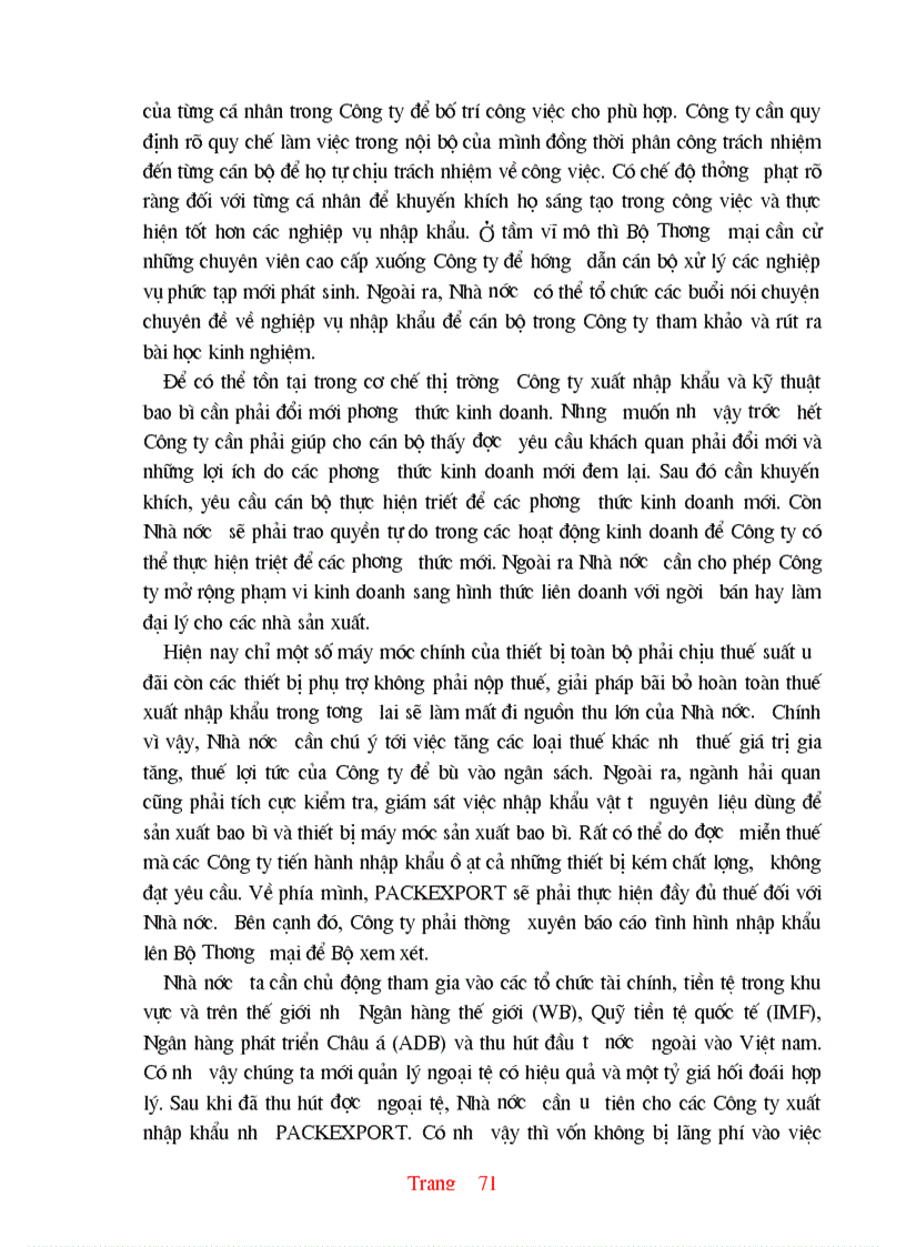 image for page Thực trạng và một số giải pháp hoàn thiện hoạt động nhập khẩu ở Công ty XNK và kỹ thuật bao bì