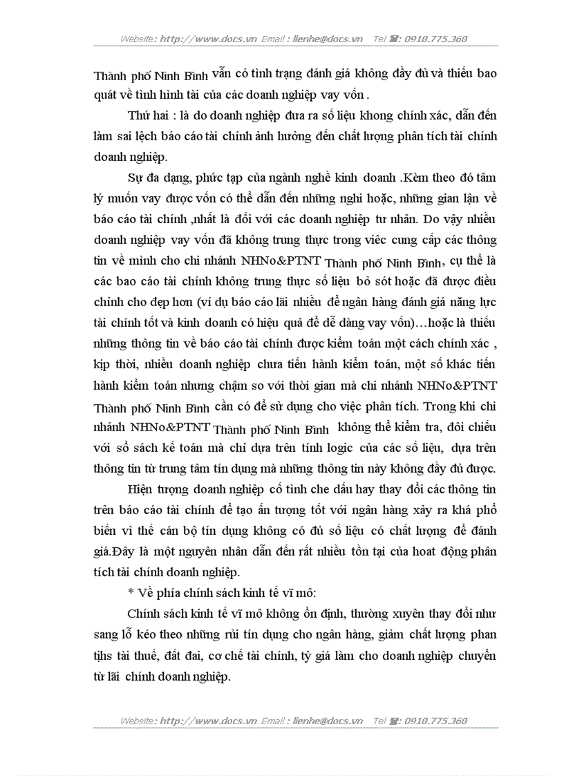 image for page Một số giải pháp nâng cao chất lượng phân tích tài chính đối với khách hàng vay vốn tại Chi nhánh NHNo PTNT Thành phố Ninh Bình