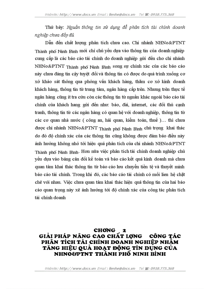 image for page Một số giải pháp nâng cao chất lượng phân tích tài chính đối với khách hàng vay vốn tại Chi nhánh NHNo PTNT Thành phố Ninh Bình
