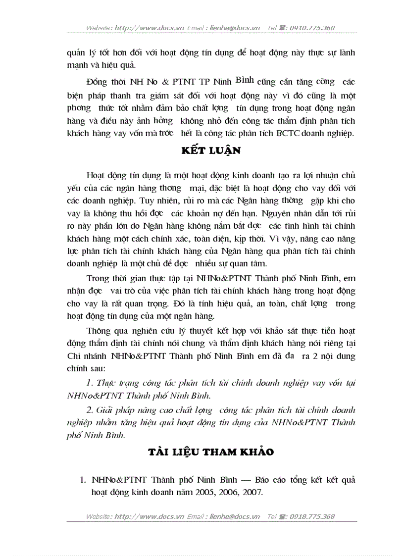 image for page Một số giải pháp nâng cao chất lượng phân tích tài chính đối với khách hàng vay vốn tại Chi nhánh NHNo PTNT Thành phố Ninh Bình