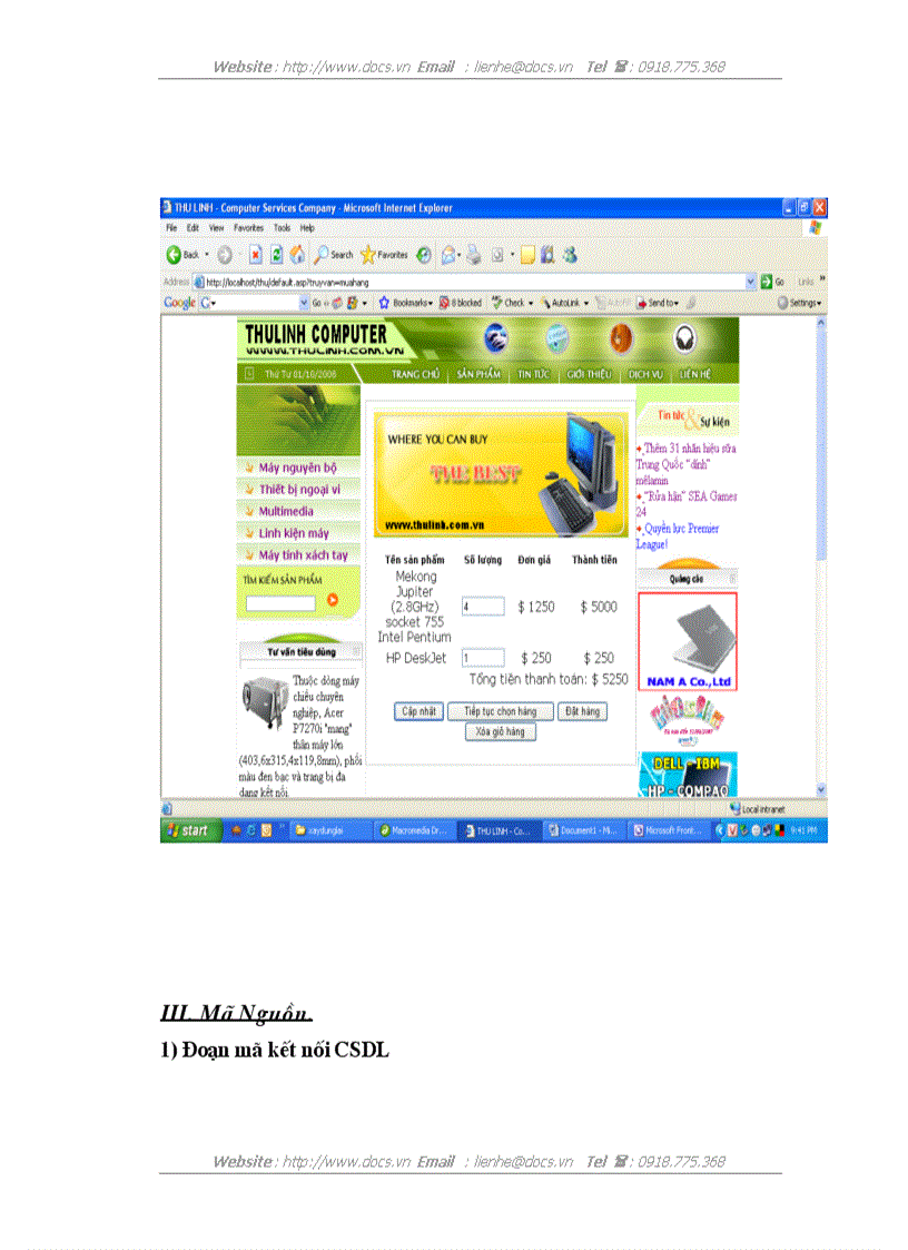 image for page Website giới thiệu và bán máy tính PC linh kiện máy tính qua mạng
