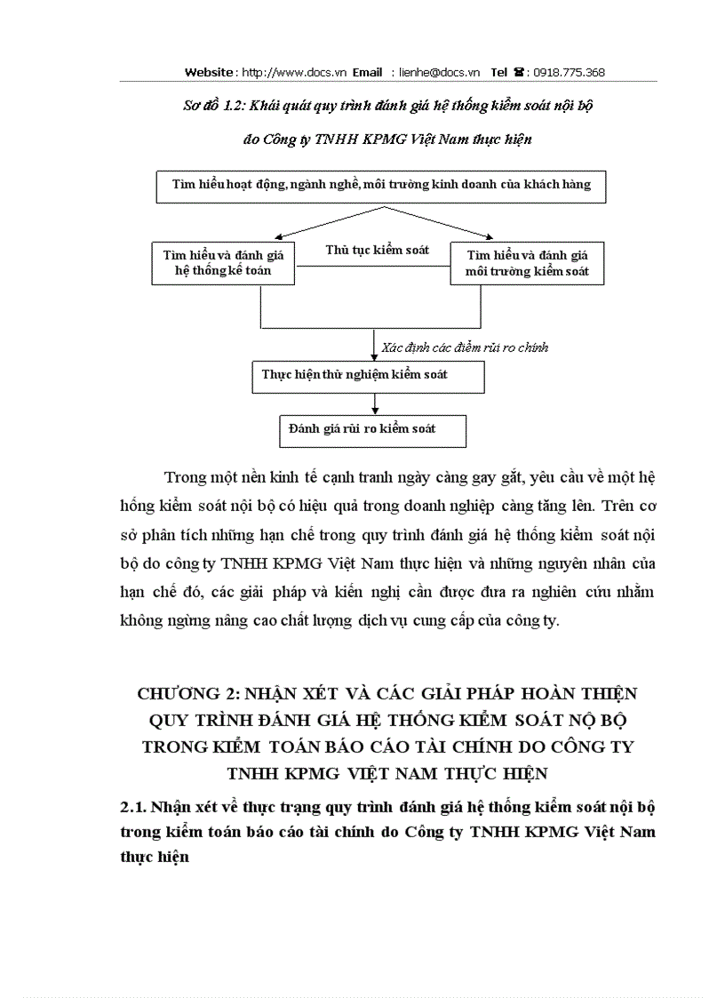 image for page Quy trình đánh giá hệ thống kiểm soát nội bộ trong kiểm toán báo cáo tài chính do công ty TNHH KPMG Việt Nam thực hiện