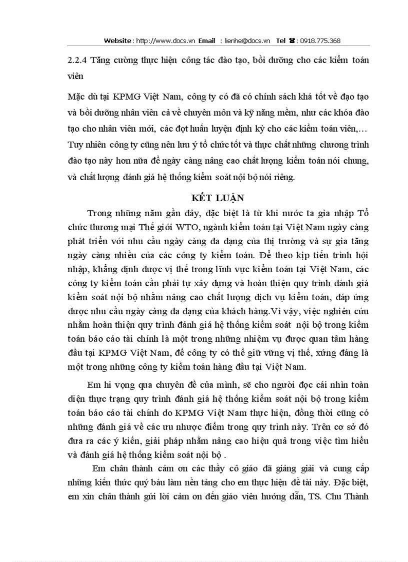 image for page Quy trình đánh giá hệ thống kiểm soát nội bộ trong kiểm toán báo cáo tài chính do công ty TNHH KPMG Việt Nam thực hiện