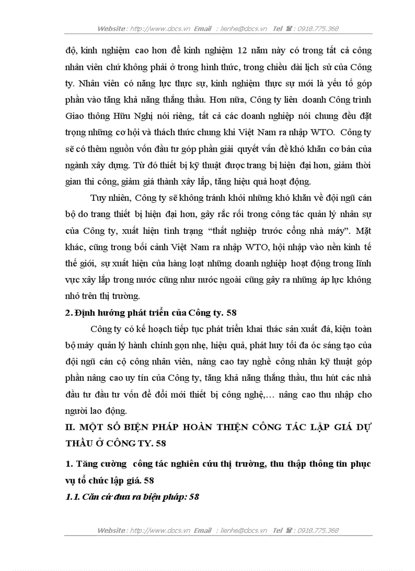 image for page Hoàn thiện công tác dự thầu của Công ty Liên doanh Công trình Giao thông Hữu Nghị