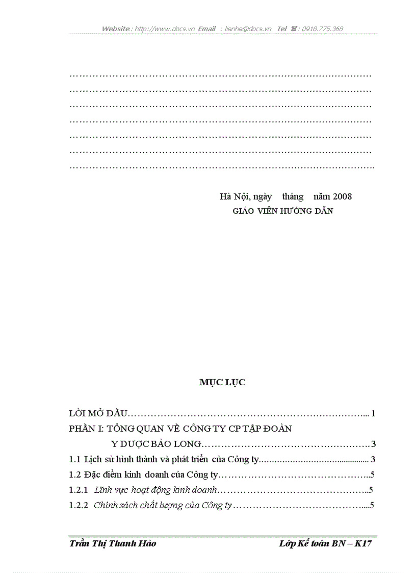 image for page Hoàn thiện công tác kế toán chi phí sản xuất và tính giá thành sản phẩm tại Công ty Cổ phần Tập đoàn Y Dược Bảo Long