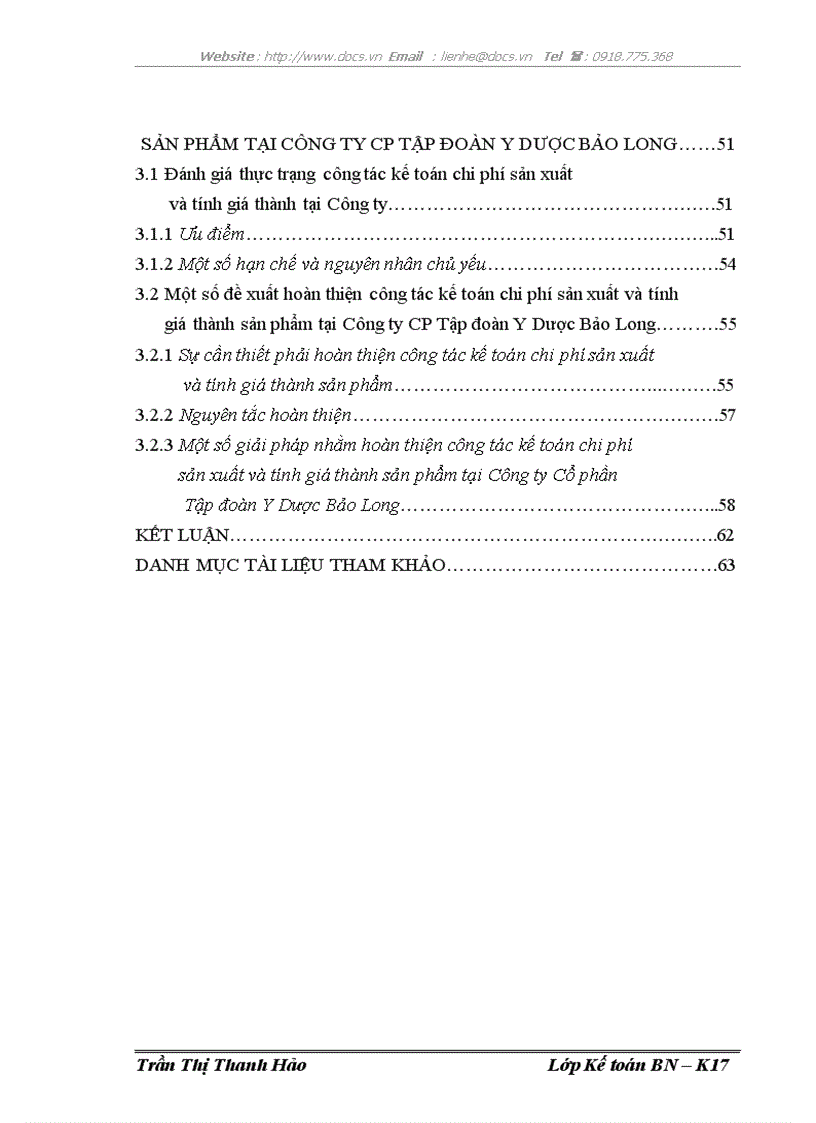 image for page Hoàn thiện công tác kế toán chi phí sản xuất và tính giá thành sản phẩm tại Công ty Cổ phần Tập đoàn Y Dược Bảo Long