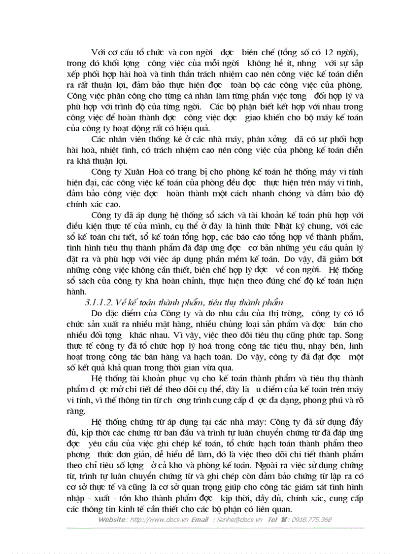 image for page Tổ chức công tác kế toán thành phẩm tiêu thụ thành phẩm và xác định kết quả kinh doanh tại Công ty TNHH Nhà nước một thành viên Xuân Hoà