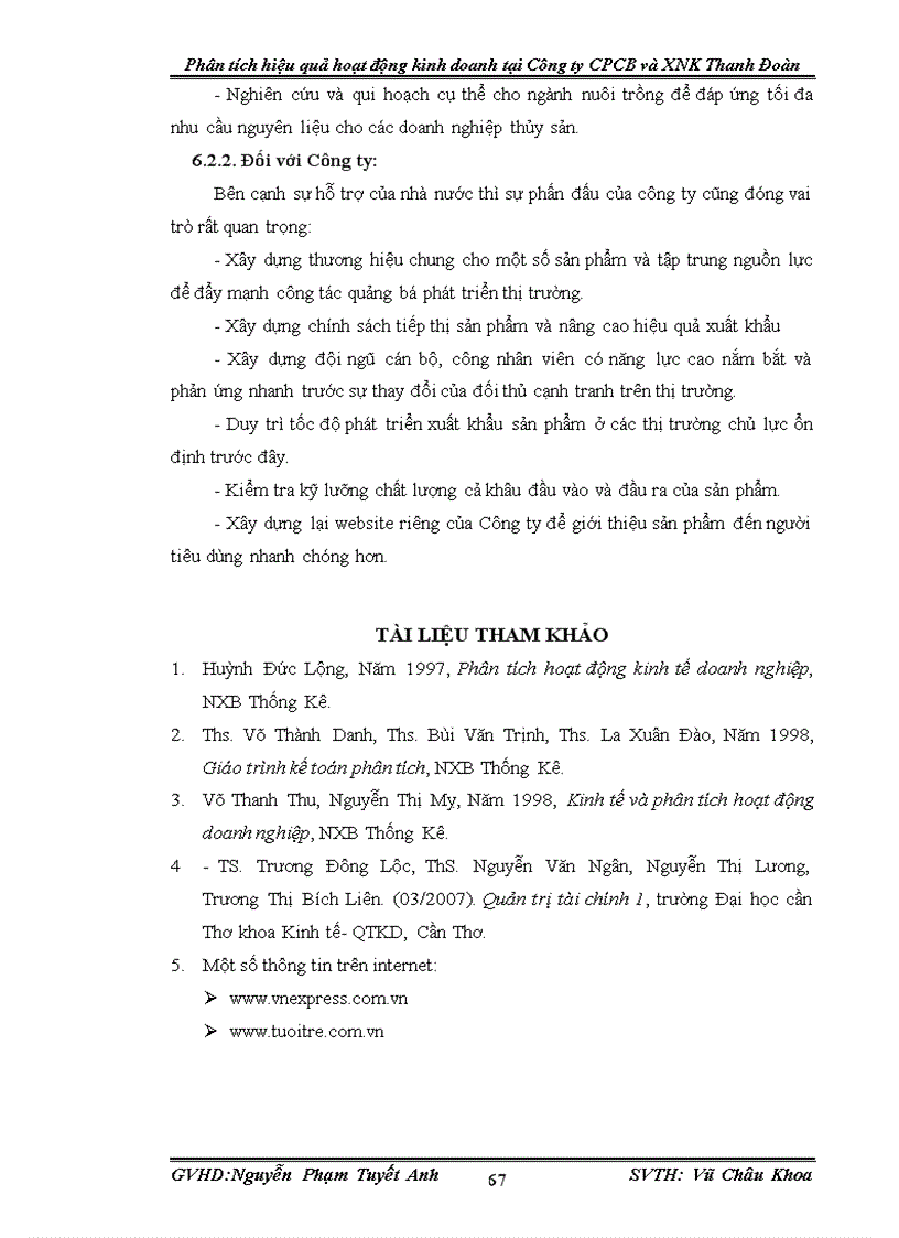 image for page Phân tích hiệu quả hoạt động kinh doanh tại Công ty CPCB và XNK Thanh Đoàn