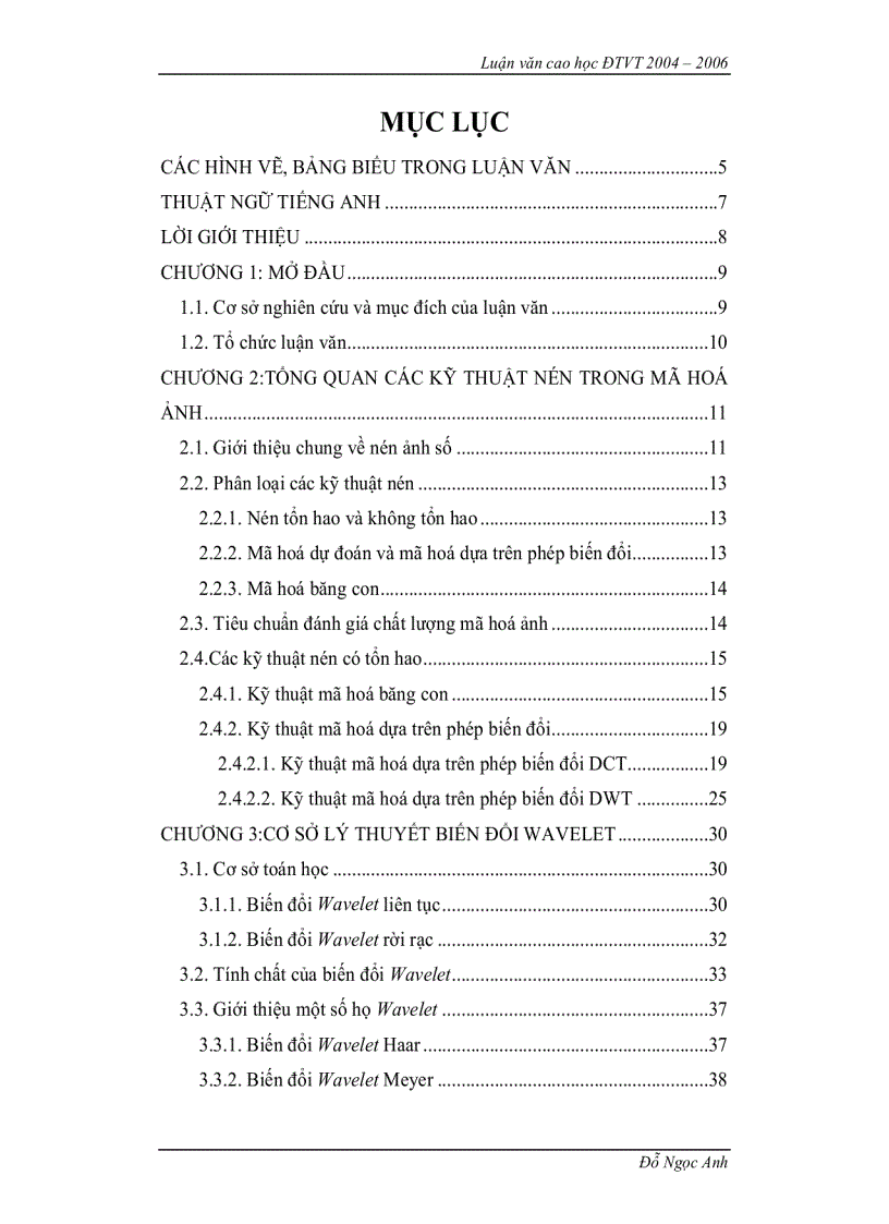 image for page Nén ảnh sử dụng biến đổi wavelet và ứng dụng trong các dịch vụ dữ liệu đa phương tiện di động