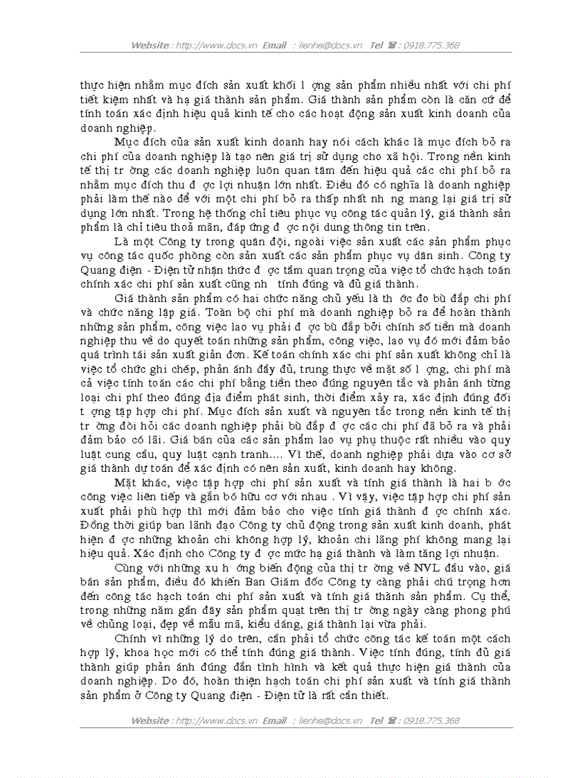 image for page Hoàn thiện hạch toán chi phí sản xuất và tính giá thành sản phẩm tại Công ty Quang điện Điện tử