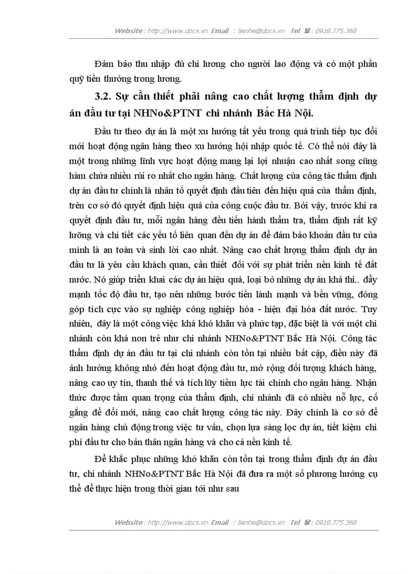 image for page Một số giải pháp và kiến nghị nhằm nâng cao chất lượng thẩm định dự án đầu tư tại NHNo PTNT chi nhánh Bắc Hà Nội