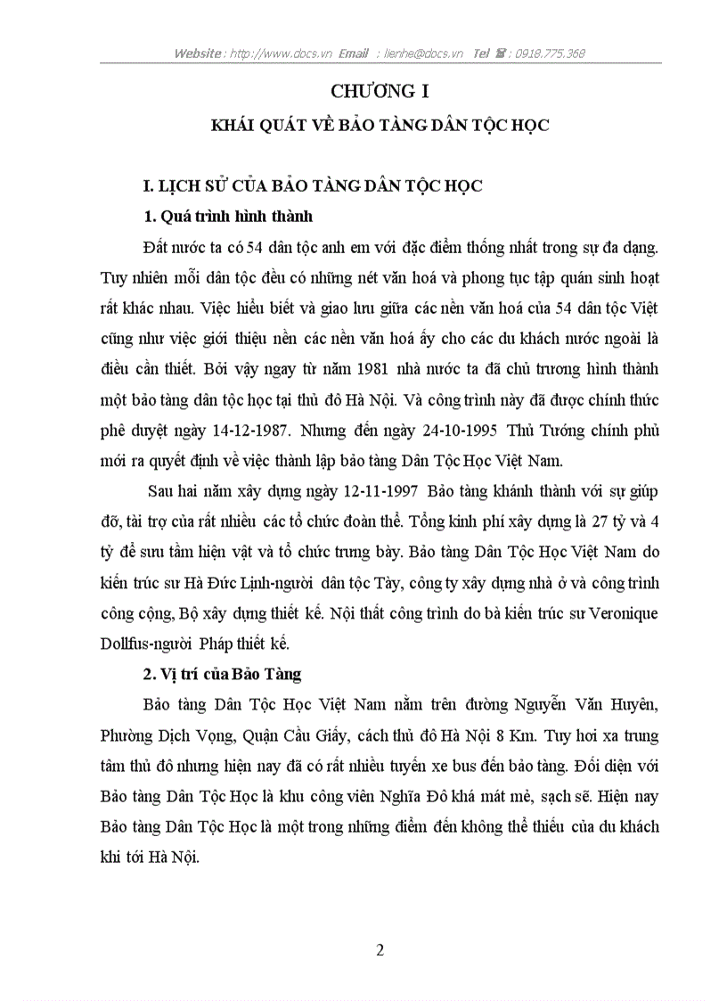 image for page Vài nét về bảo tàng dân tộc học