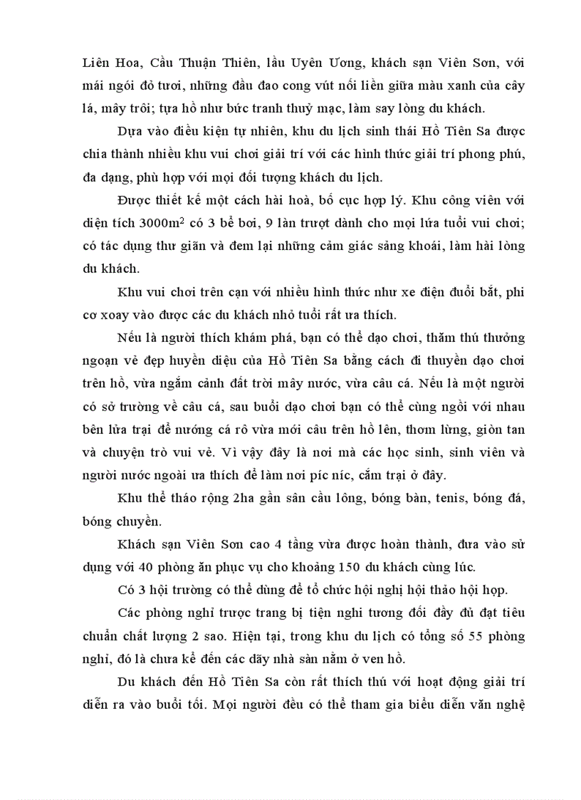 image for page Tổng quan về du lịch sinh thái hồ Tiên Sa