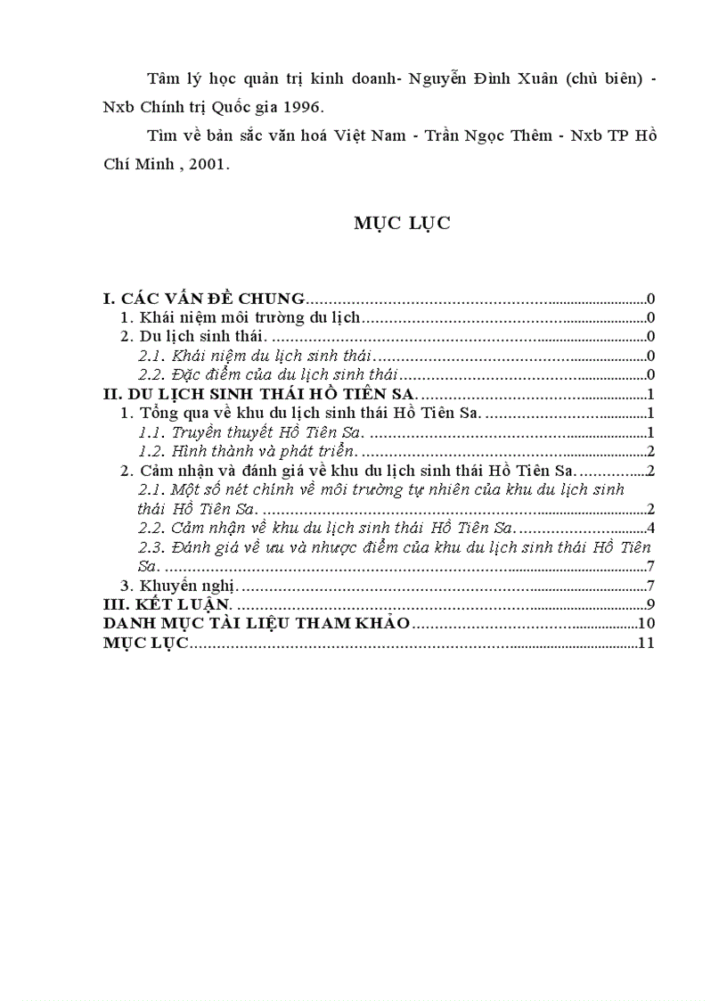 image for page Tổng quan về du lịch sinh thái hồ Tiên Sa