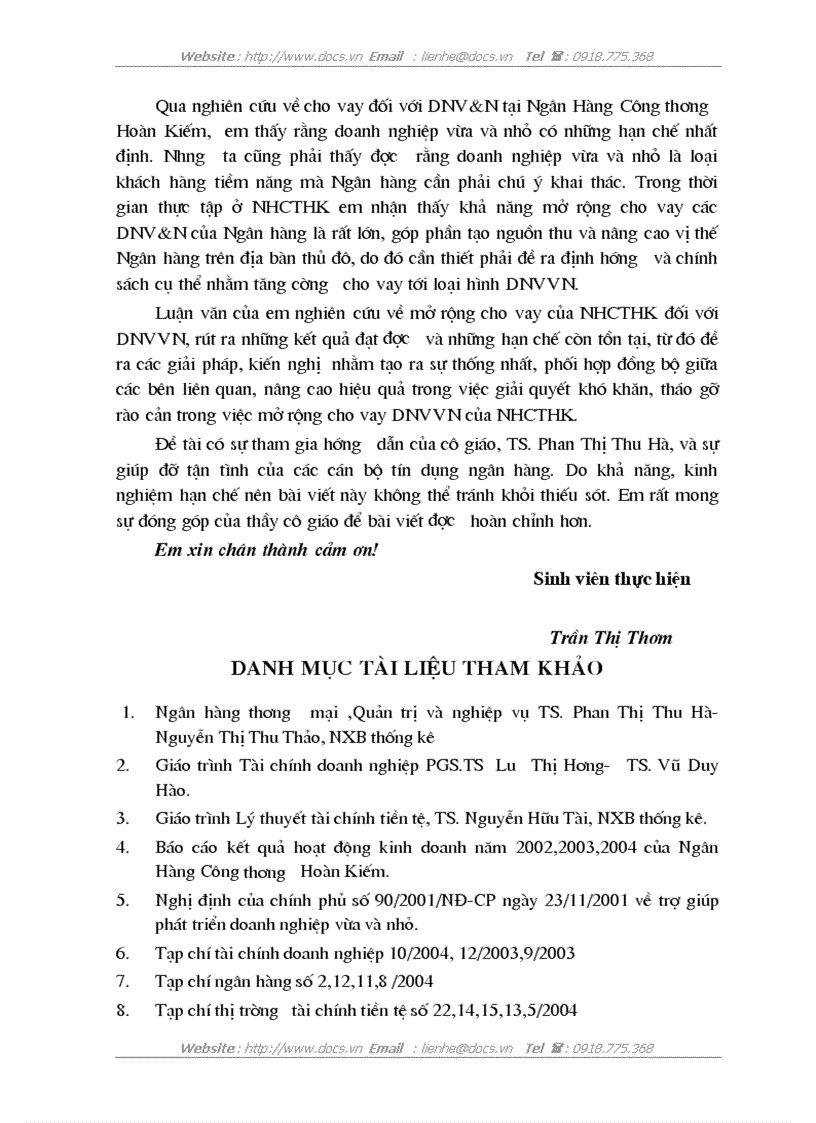 image for page Mở rộng cho vay đối với doanh nghiệp vừa và nhỏ tại Ngân Hàng Công thương Hoàn Kiếm