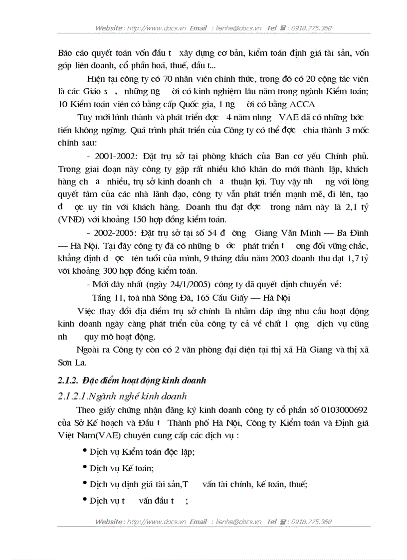 image for page Hoàn thiện kiểm toán khoản mục doanh thu trong kiểm toán Báo cáo tài chính do Công ty Kiểm toán và Định giá Việt Nam thực hiện