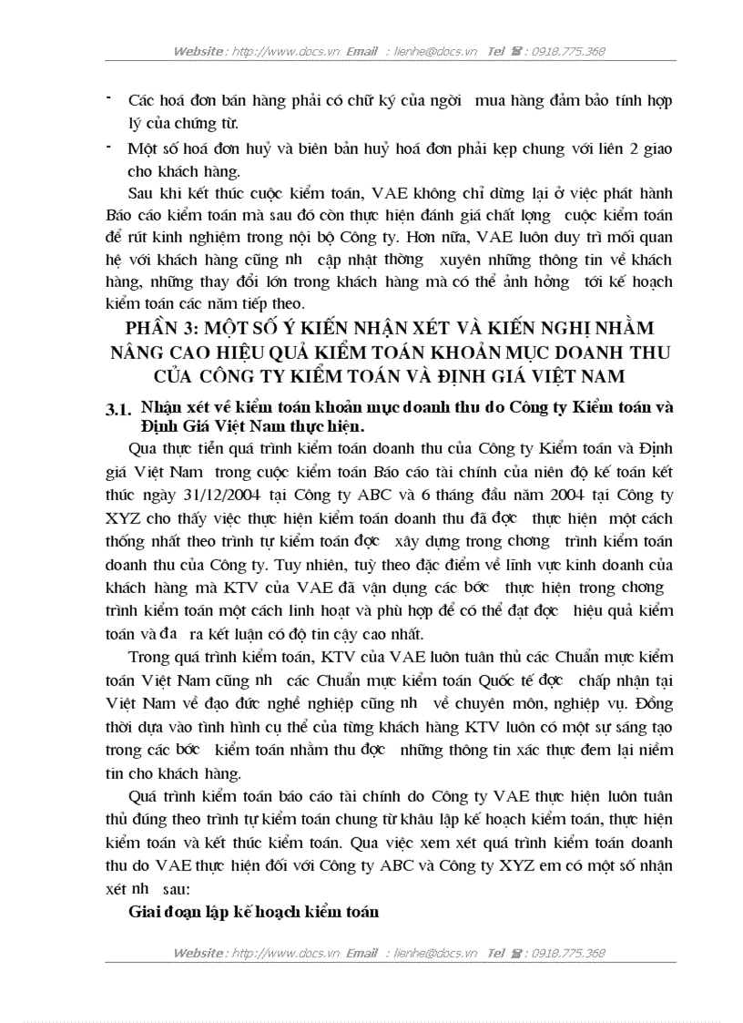 image for page Hoàn thiện kiểm toán khoản mục doanh thu trong kiểm toán Báo cáo tài chính do Công ty Kiểm toán và Định giá Việt Nam thực hiện