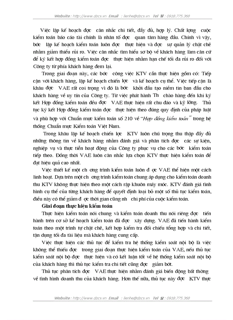 image for page Hoàn thiện kiểm toán khoản mục doanh thu trong kiểm toán Báo cáo tài chính do Công ty Kiểm toán và Định giá Việt Nam thực hiện