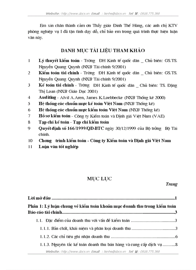image for page Hoàn thiện kiểm toán khoản mục doanh thu trong kiểm toán Báo cáo tài chính do Công ty Kiểm toán và Định giá Việt Nam thực hiện