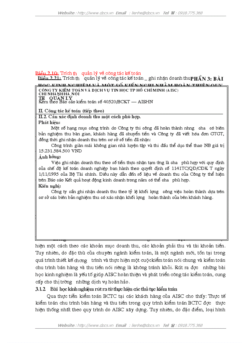 image for page Hoàn thiện kiểm toán chu trình bán hàng và thu tiền trong kiểm toán Báo cáo tài chính do AISC thực hiện
