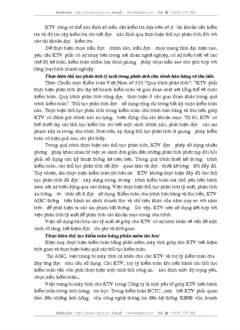 image for page Hoàn thiện kiểm toán chu trình bán hàng và thu tiền trong kiểm toán Báo cáo tài chính do AISC thực hiện