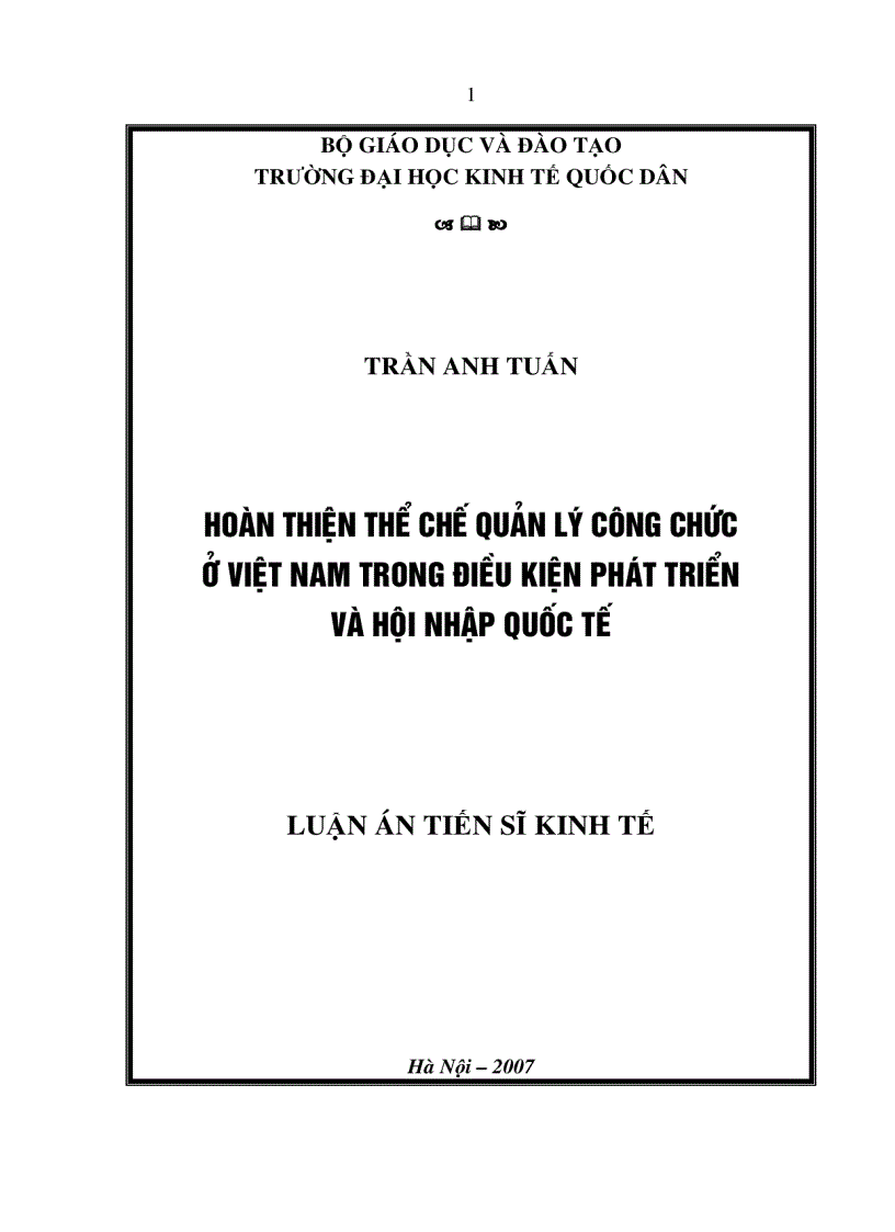 image for page Hoàn thiện thể chế quản lý công chức ở Việt Nam trong điều kiện phát triển và hội nhập quốc tế
