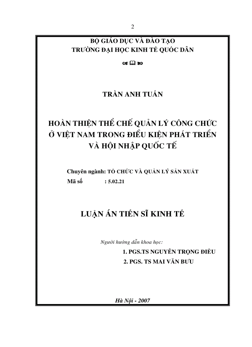 image for page Hoàn thiện thể chế quản lý công chức ở Việt Nam trong điều kiện phát triển và hội nhập quốc tế