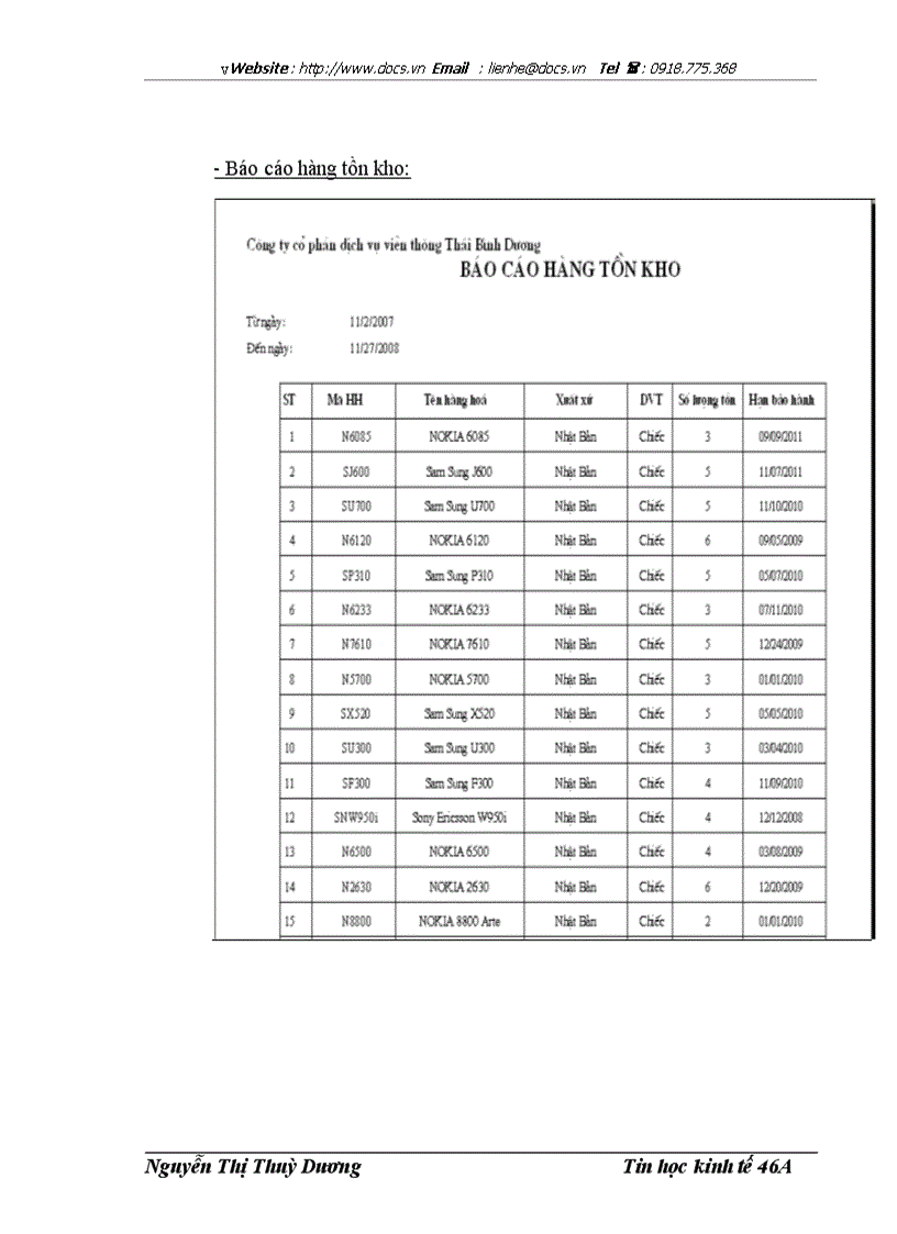 image for page Phân tích thiết kế và xây dựng HTTT quản lí bán hàng tại công ty cổ phần dịch vụ viễn thông Thái Bình Dươn