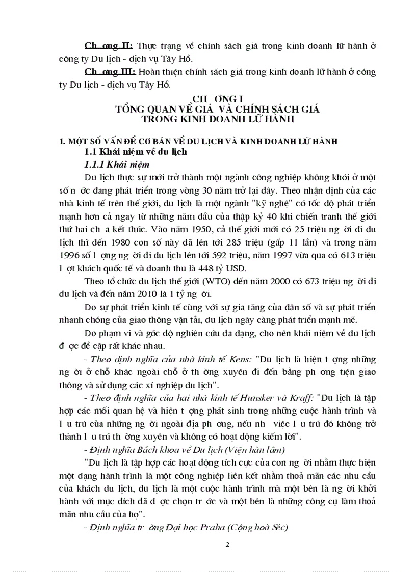 image for page Giá chính sách giá trong kinh doanh lữ hành của công ty Du lịch dịch vụ Tây Hồ thực trạng và giải pháp thu hút khách
