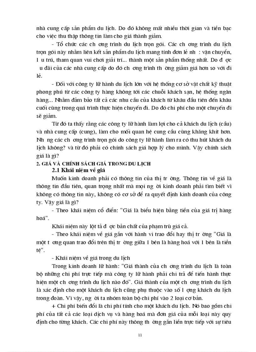 image for page Giá chính sách giá trong kinh doanh lữ hành của công ty Du lịch dịch vụ Tây Hồ thực trạng và giải pháp thu hút khách