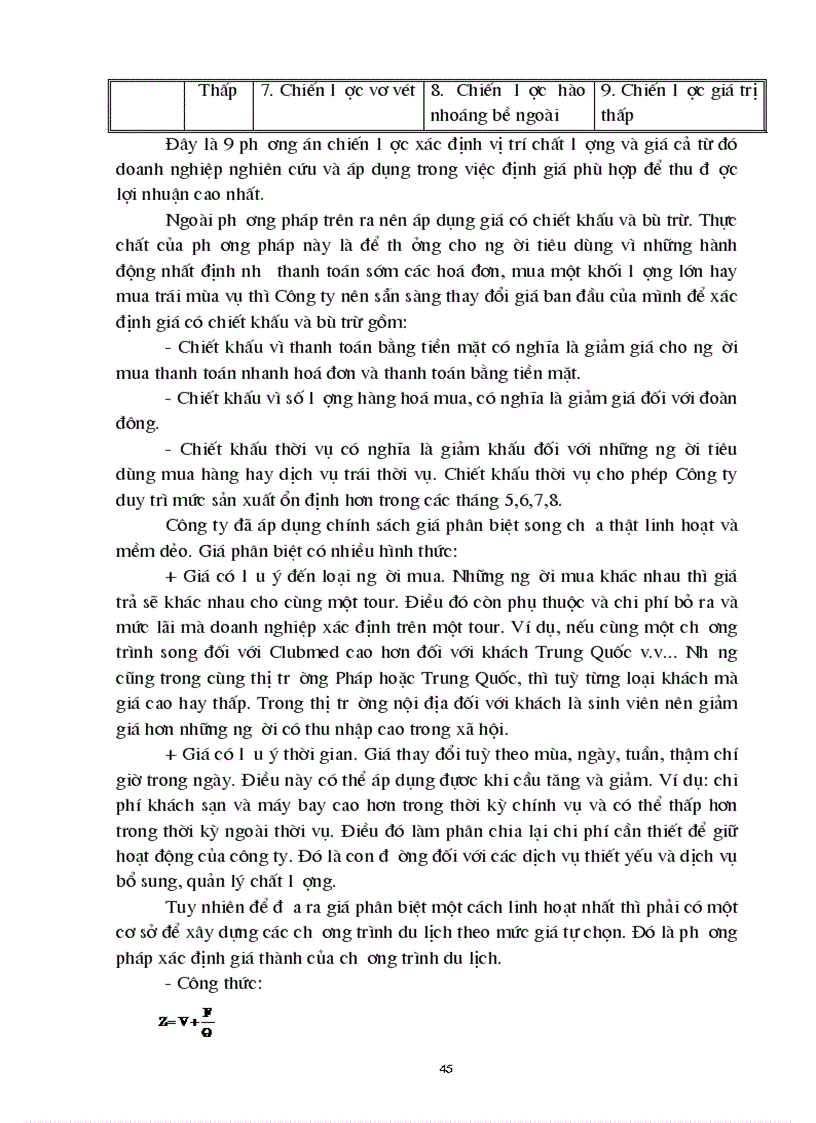 image for page Giá chính sách giá trong kinh doanh lữ hành của công ty Du lịch dịch vụ Tây Hồ thực trạng và giải pháp thu hút khách