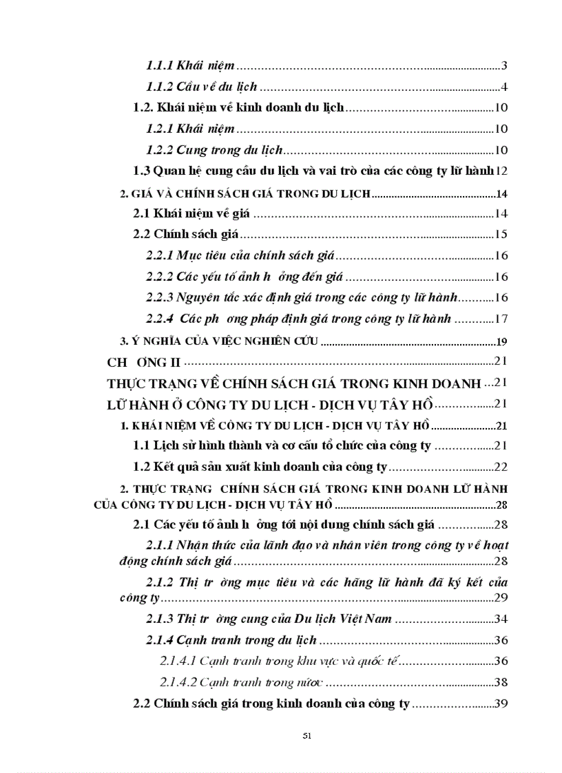 image for page Giá chính sách giá trong kinh doanh lữ hành của công ty Du lịch dịch vụ Tây Hồ thực trạng và giải pháp thu hút khách