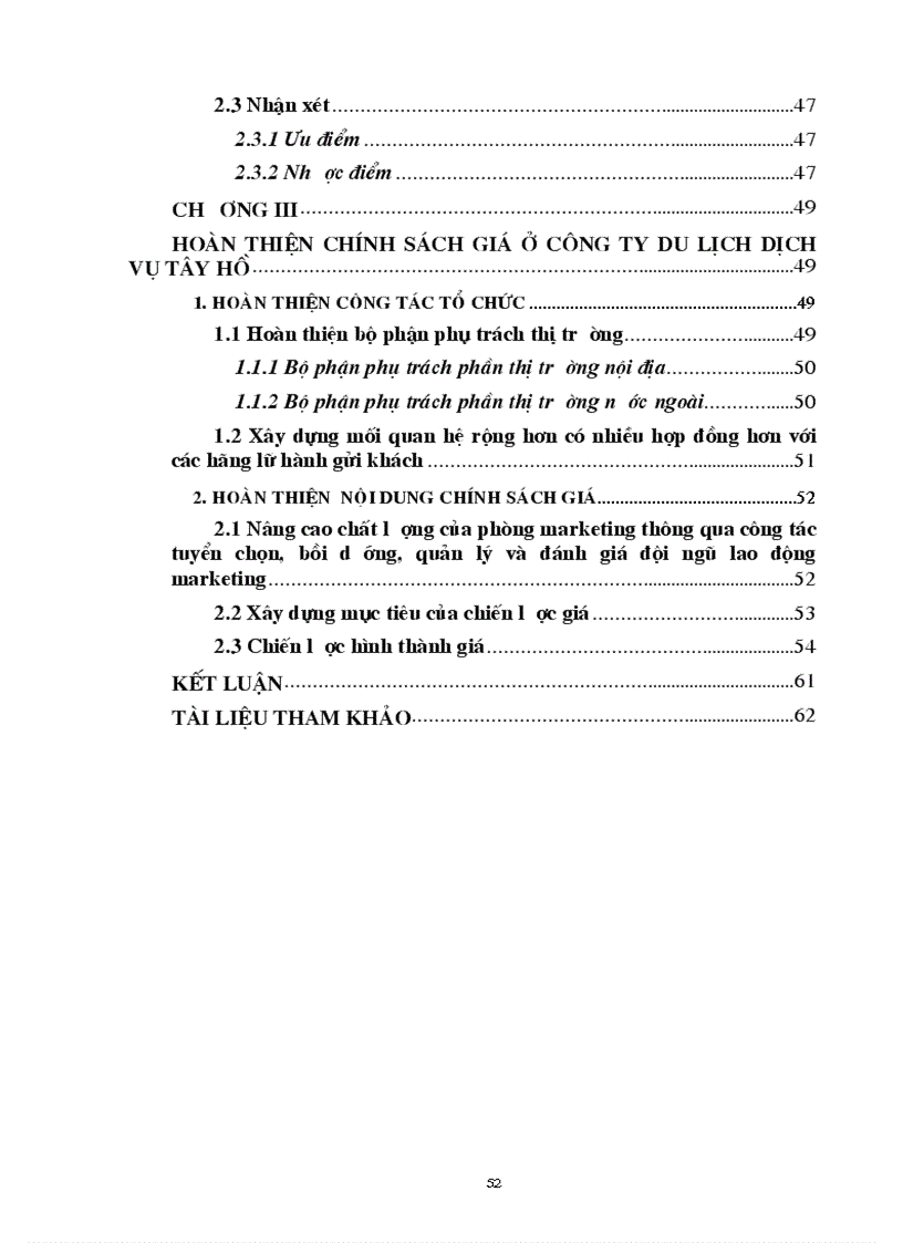 image for page Giá chính sách giá trong kinh doanh lữ hành của công ty Du lịch dịch vụ Tây Hồ thực trạng và giải pháp thu hút khách