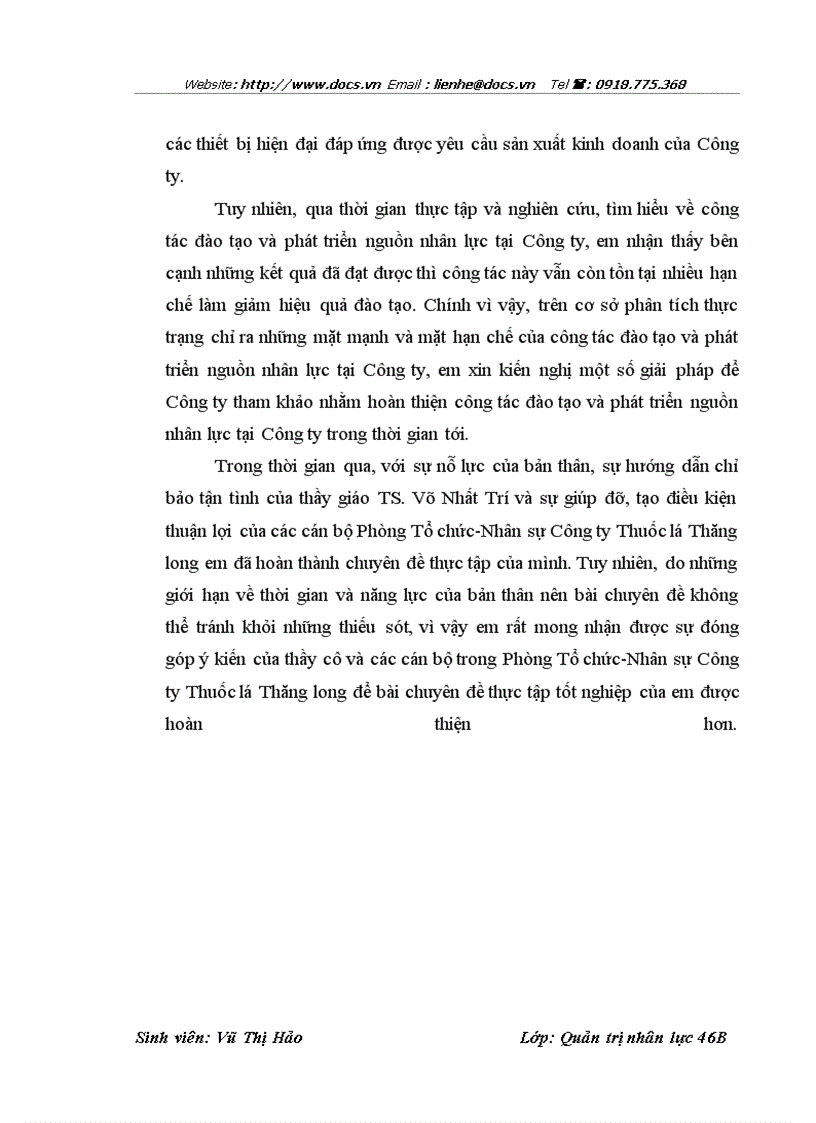 image for page Một số giải pháp nhằm hoàn thiện công tác đào tạo và phát triển nguồn nhân lực tại Công ty Thuốc lá Thăng long