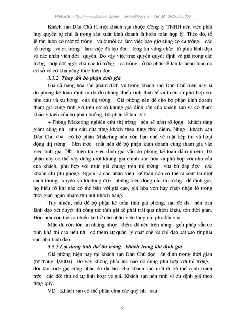 image for page Hoàn thiện chính sách giá nhằm thu hút khách đến khách sạn Dân Chủ Hà Nội