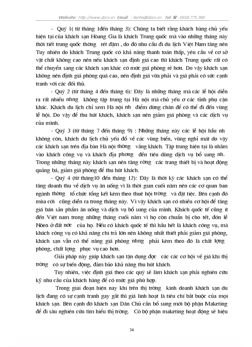 image for page Hoàn thiện chính sách giá nhằm thu hút khách đến khách sạn Dân Chủ Hà Nội