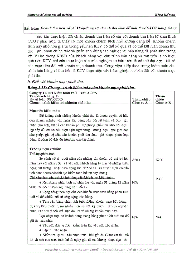 image for page Hoàn thiện kiểm toán chu trình bán hàng và thu tiền trong quy trình kiểm toán báo cáo tài chính do Công ty TNHH Kiểm toán và Tư vấn ACPA thực hiện