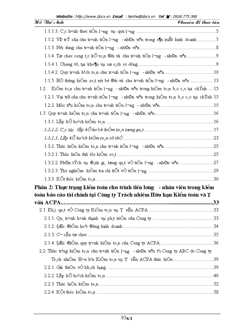 image for page Hoàn thiện kiểm toán chu trình tiền lương nhân viên trong kiểm toán báo cáo tài chính do Công ty Trách nhiệm Hữu hạn Kiểm toán và Tư vấn ACPA thực h