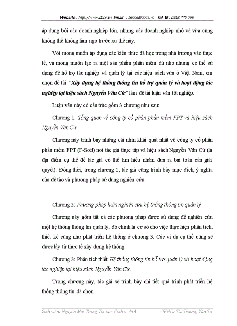 image for page Xõy dựng hệ thống thông tin hỗ trợ quản lý và hoạt động tác nghiệp tại hiệu sách Nguyễn Văn Cừ