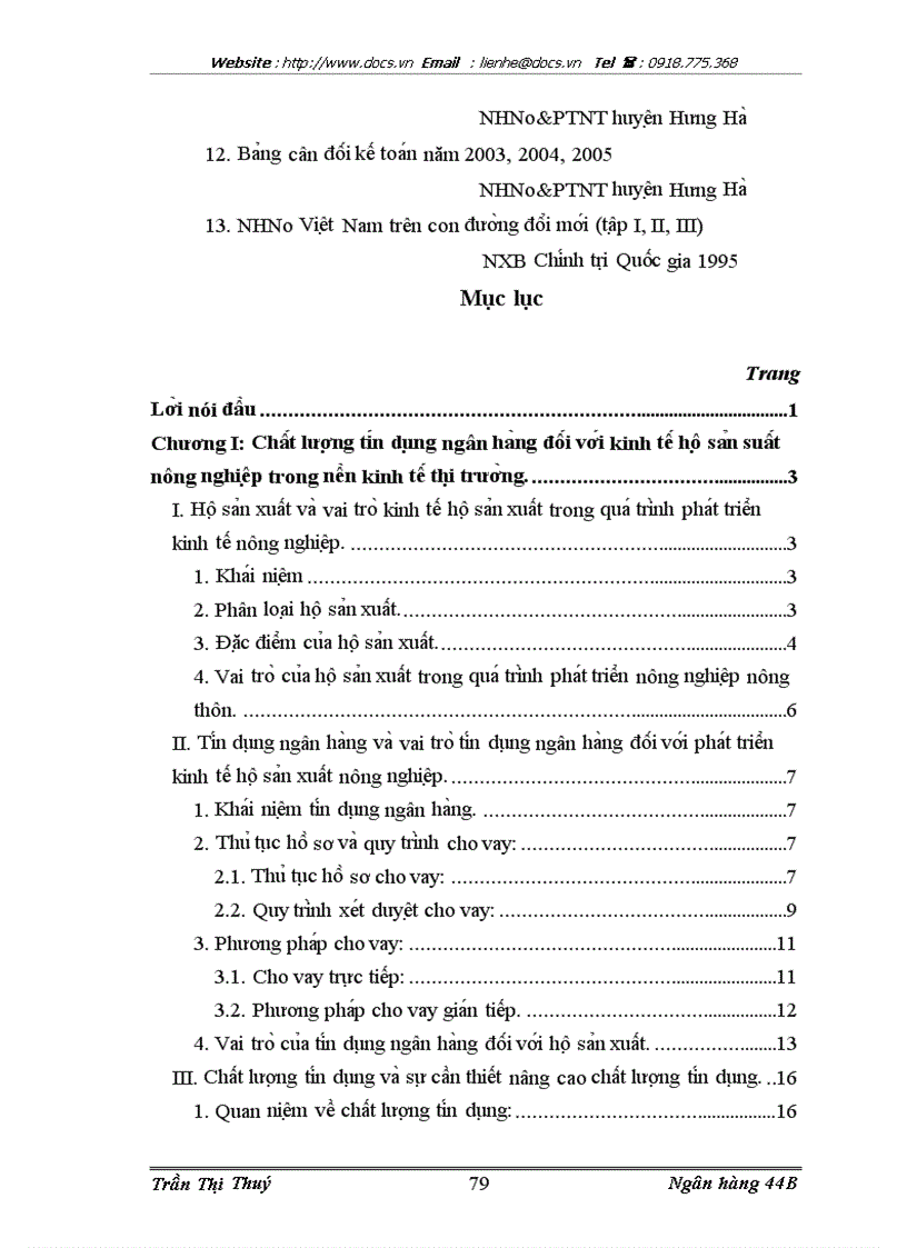 image for page Nâng cao châ t lươ ng ti n du ng cho vay phát triển kinh tê hô sa n xuâ t tại NHNo PTNT huyê n Hưng Ha