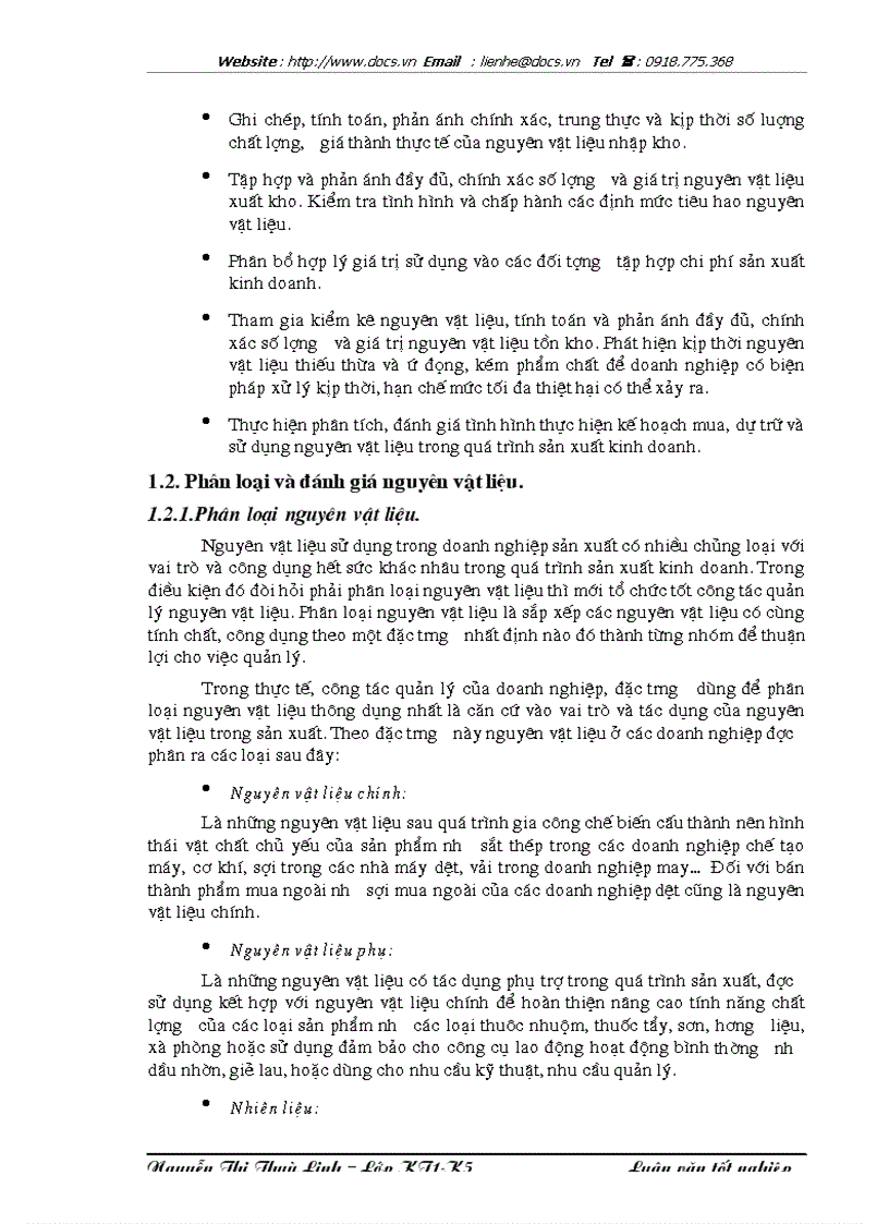 image for page Hoàn thiện công tác kế toán nguyên vật liệu tại Công ty Dệt May Hà Nội