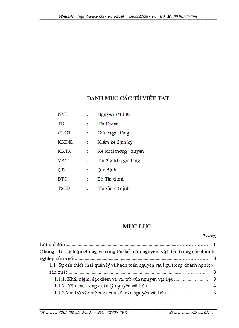image for page Hoàn thiện công tác kế toán nguyên vật liệu tại Công ty Dệt May Hà Nội
